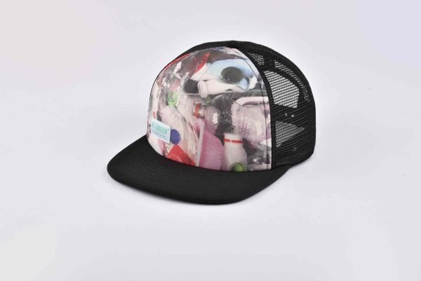 black mesh snapback hat